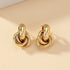 Obega Gold SIlver Color Knot Hoop Earring For Women Shiny Plating Trendy Earring Stud Cute Daily Wear Jewelry - Oria Jewel