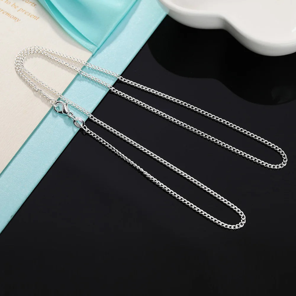 925 Sterling Silver 2MM Chain Necklace for Men & Women - Oria Jewel