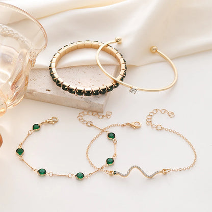 Retro Green Bracelet Set - Oria Jewel