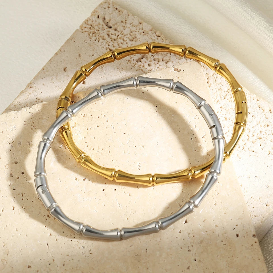 Bamboo Style Couple Bracelet - Oria Jewel