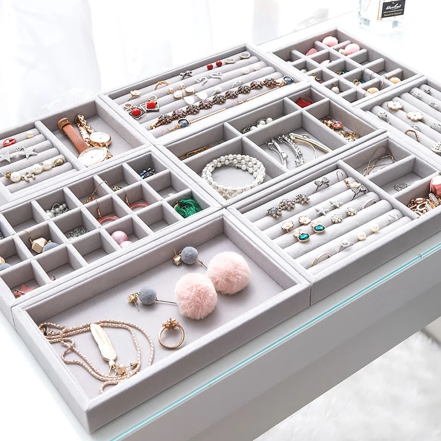 Elegant storage tray organizer on a vanity with necklaces | Oria Jewel