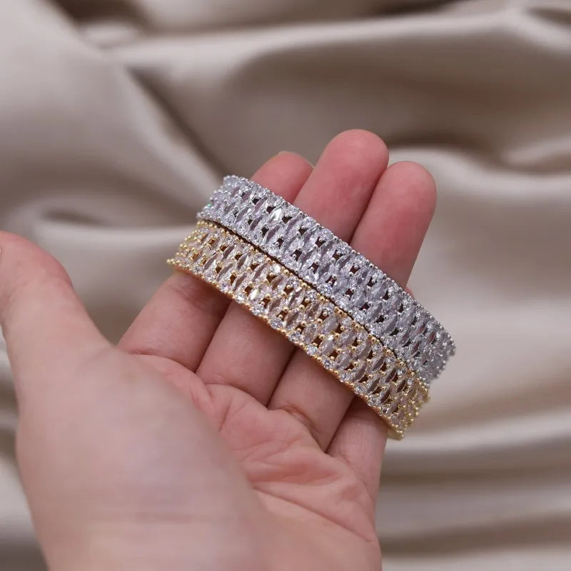 Gold X Cuff Bracelet - Oria Jewel