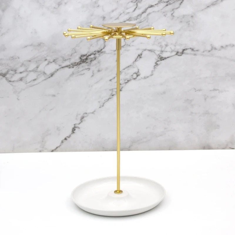 Round Disk Jewelry Holder Efficient Women Accessories Storage and Display Stand Rings Necklaces Earrings Organizer - Oria Jewel