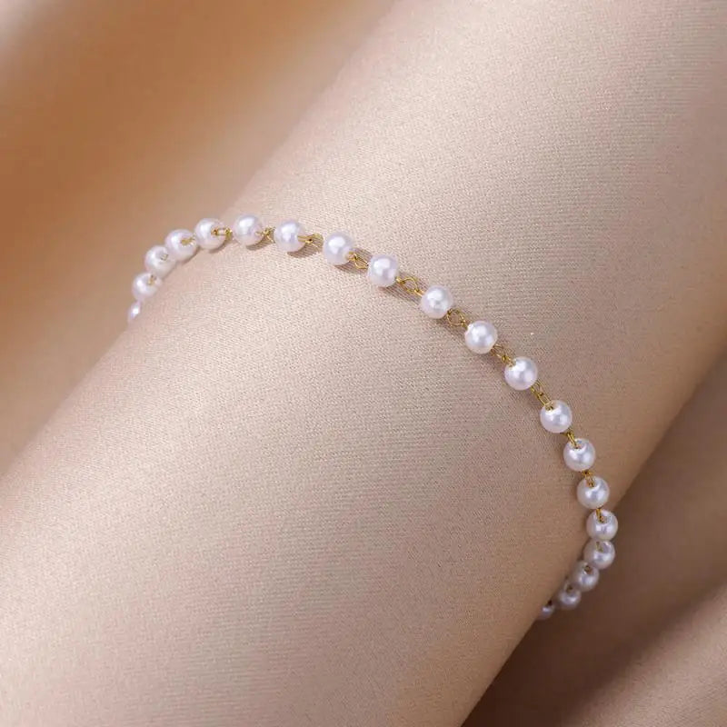 Gold Pearl Anklet - Oria Jewel