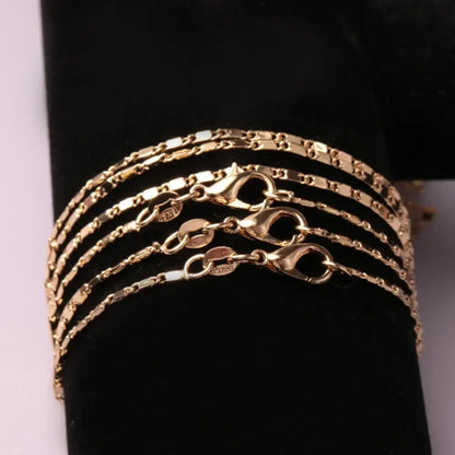 Gold Flat Chain Necklace - Oria Jewel