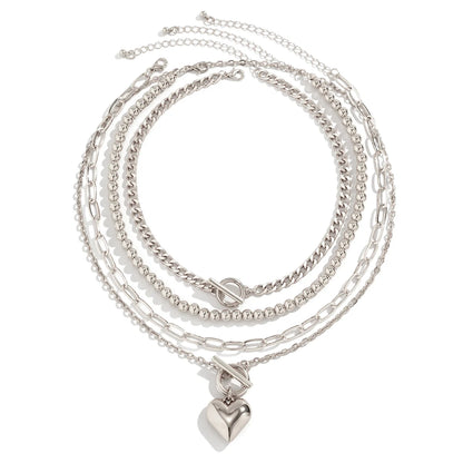 Y2K Heart Punk Necklace Set - Oria Jewel