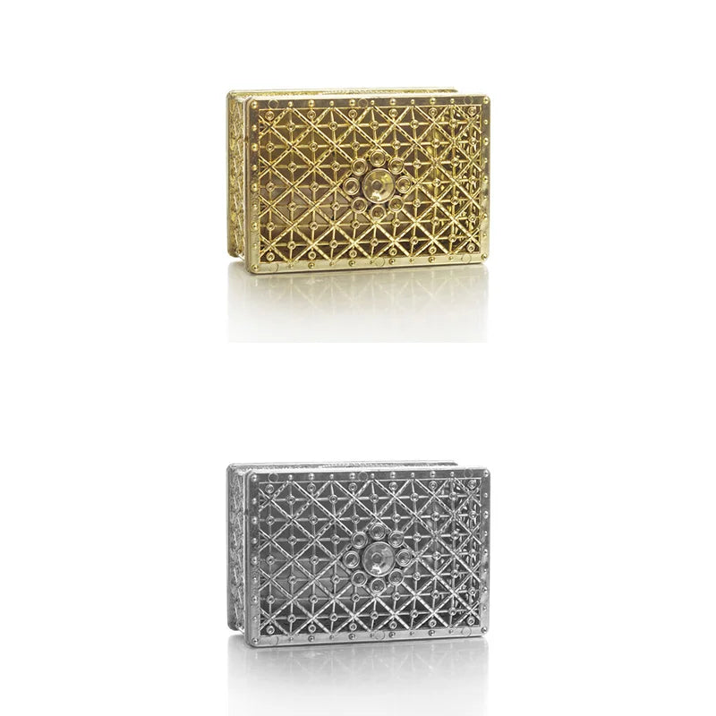 2 PCs Mini Treasure Storage Jewelry Box Silver-color Hollow Flower Pattern Jewelry Case Boxes for Necklace Earring Ring - Oria Jewel
