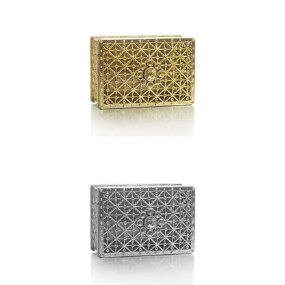 2 PCs Mini Treasure Storage Jewelry Box Silver-color Hollow Flower Pattern Jewelry Case Boxes for Necklace Earring Ring - Oria Jewel