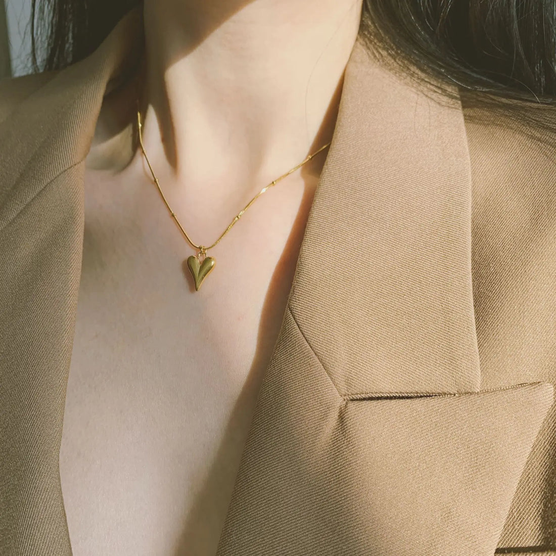 Classic Heart Pendant Necklace - Oria Jewel