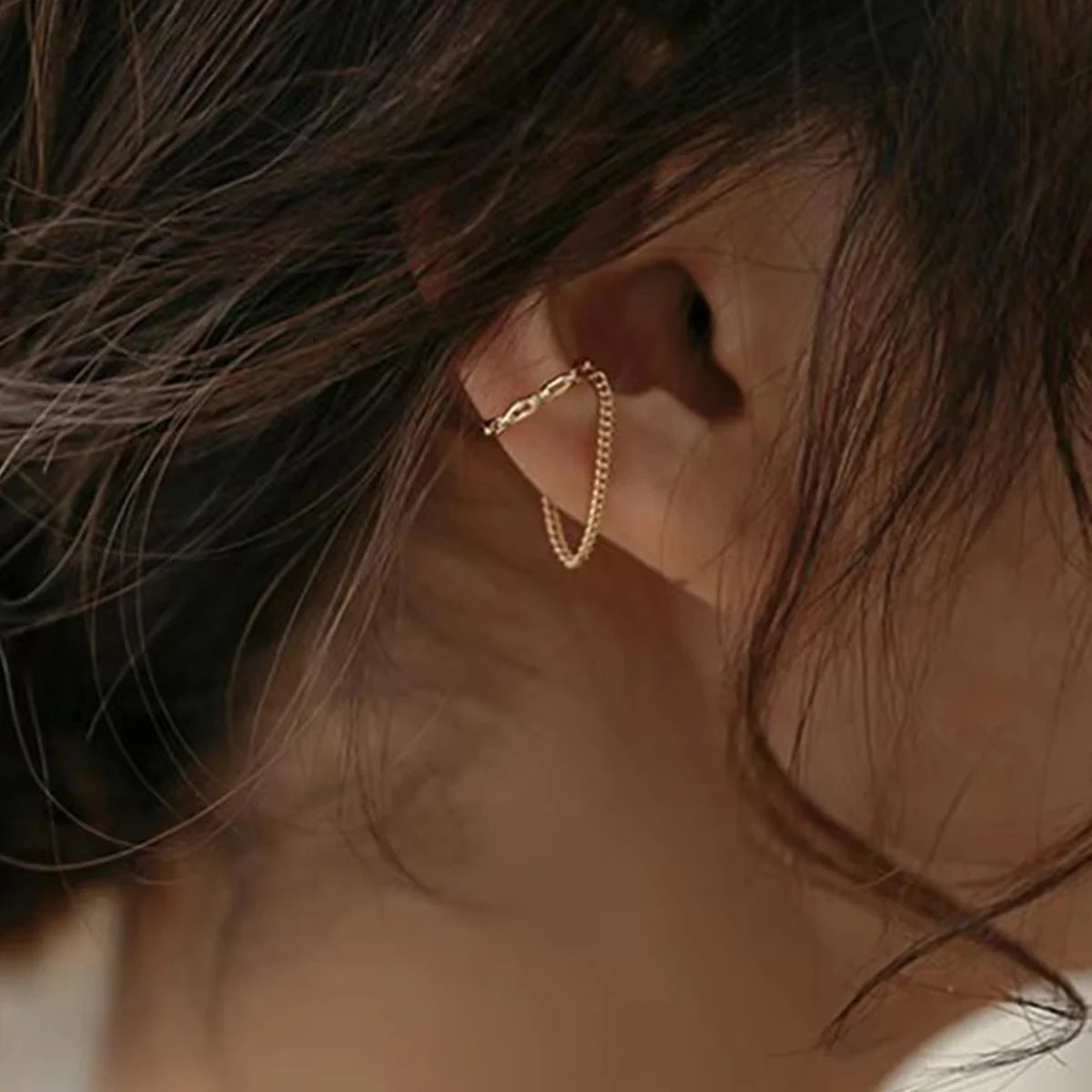 Gold Clip Ear Cuff Earrings - Oria Jewel