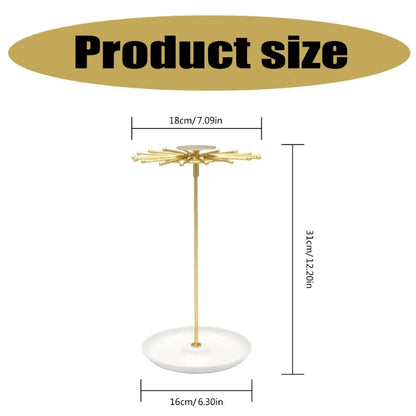 Round Disk Jewelry Holder Efficient Women Accessories Storage and Display Stand Rings Necklaces Earrings Organizer - Oria Jewel