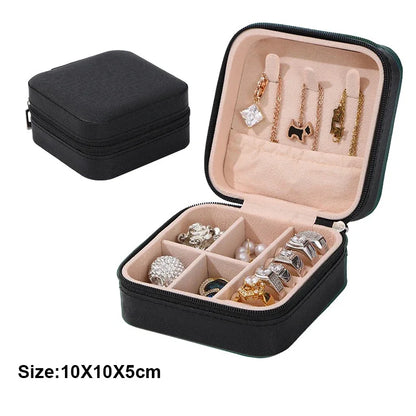 1pc Portable Jewelry Storage Box Home Travel Earrings Necklace Ring Jewelry Box Mini Layered Jewelry Display Case - Oria Jewel