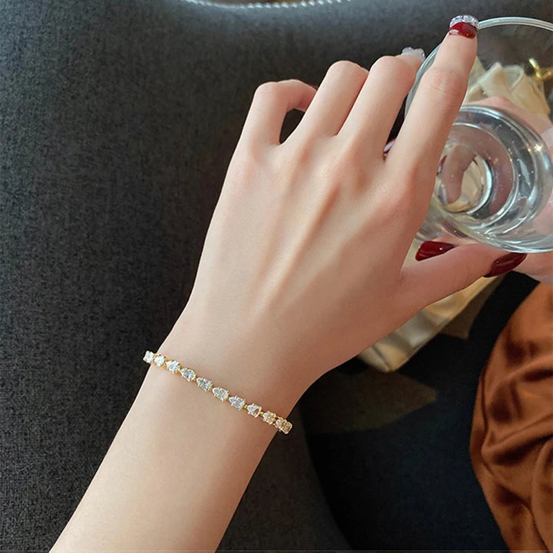 Rhinestone Charm Bracelet - Oria Jewel