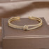 Gold X Cuff Bracelet - Oria Jewel