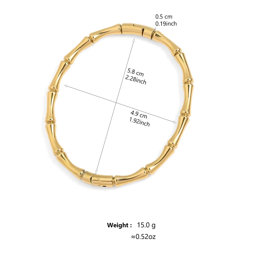 Bamboo Style Couple Bracelet - Oria Jewel
