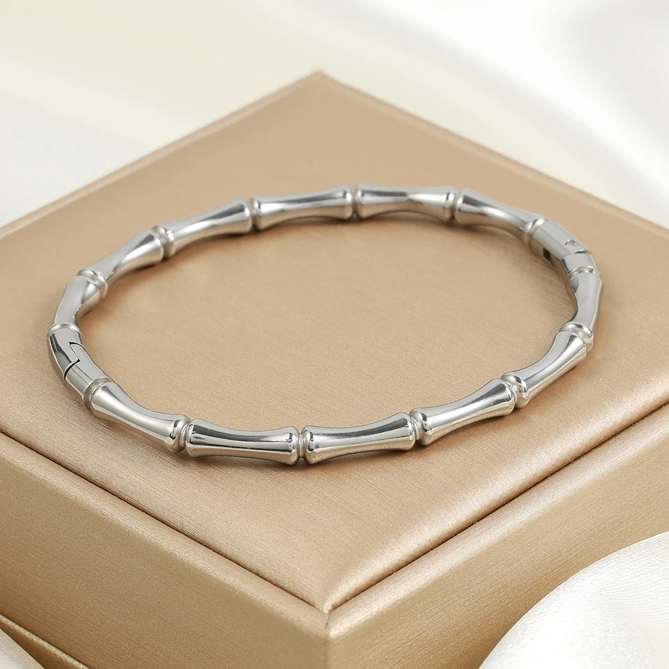 Bamboo Style Couple Bracelet - Oria Jewel