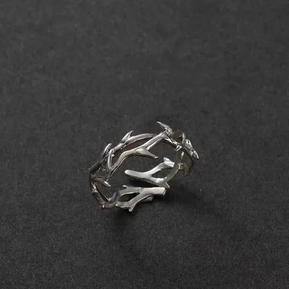 Retro Thorn Silver Ring - Oria Jewel