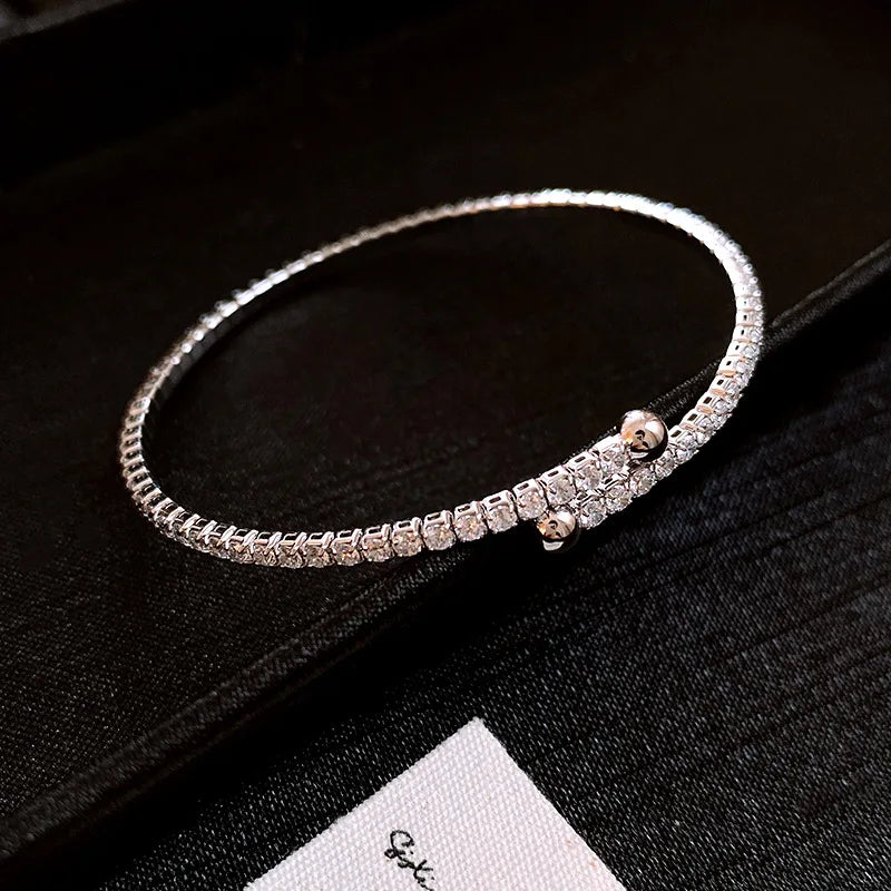 Rhinestone Charm Bracelet - Oria Jewel