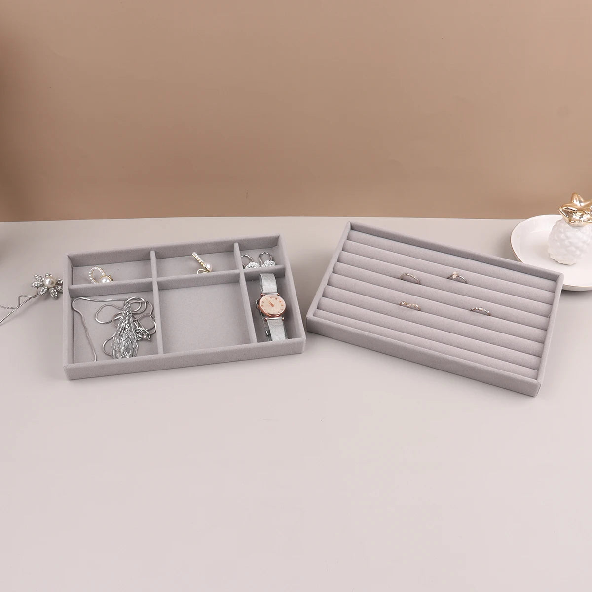 Velvet Jewelry Display Stackable Exquisite Jewellery Holder Portable Ring Earrings Necklace Organizer Box organizator de boys - Oria Jewel