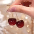 Cute Cherry Fruit Acrylic Earrings Fashionable Resin Cherry Earrings For Women Kpop Jewelry Trendy Accessories - Oria Jewel