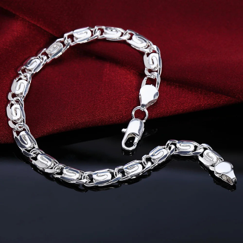 925 Sterling Silver Twisted Rope Bracelet for Men & Women - Oria Jewel