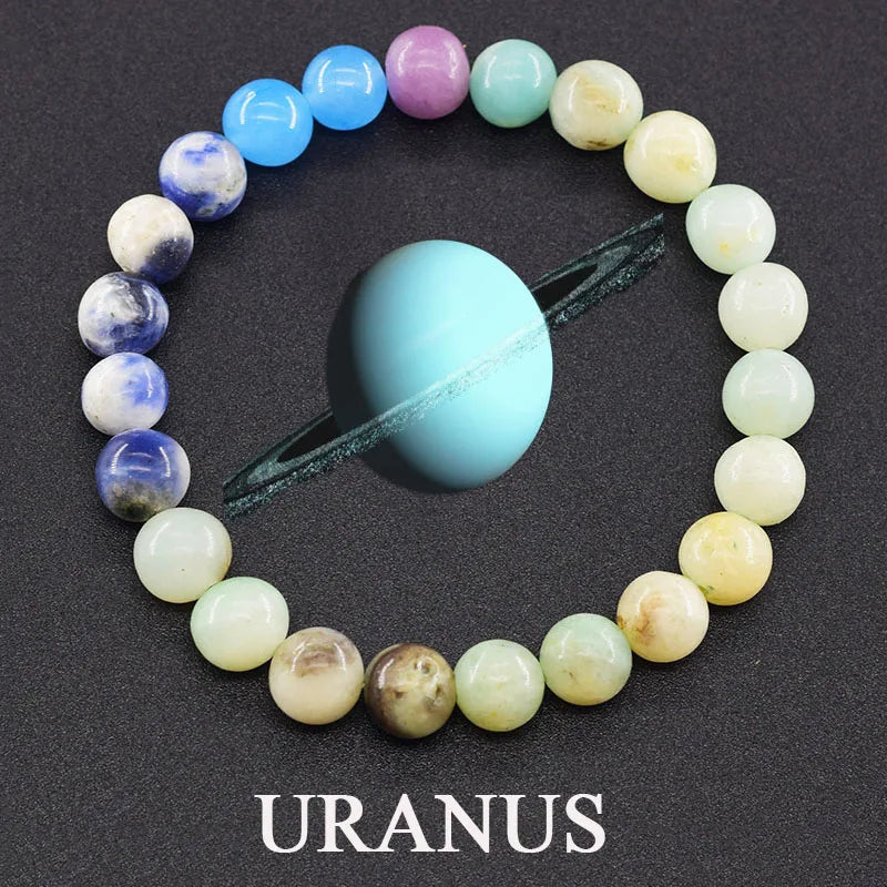 Eight Planets Bead Bracelet Men Women Natural Stone Universe Solar Syetem Earth Moon Saturn Neptune Planet Handmade Jewelry Gift - Oria Jewel