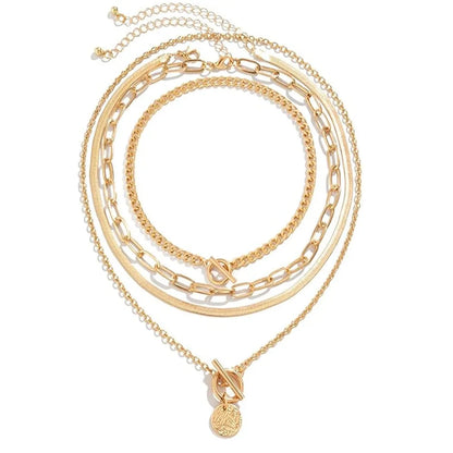Layered Choker Necklace Set - Oria Jewel