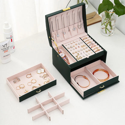 1PC, lock arch three-layer jewelry box, suitable for all kinds of jewelry storage - Oria Jewel