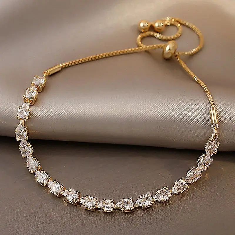 Rhinestone Charm Bracelet - Oria Jewel