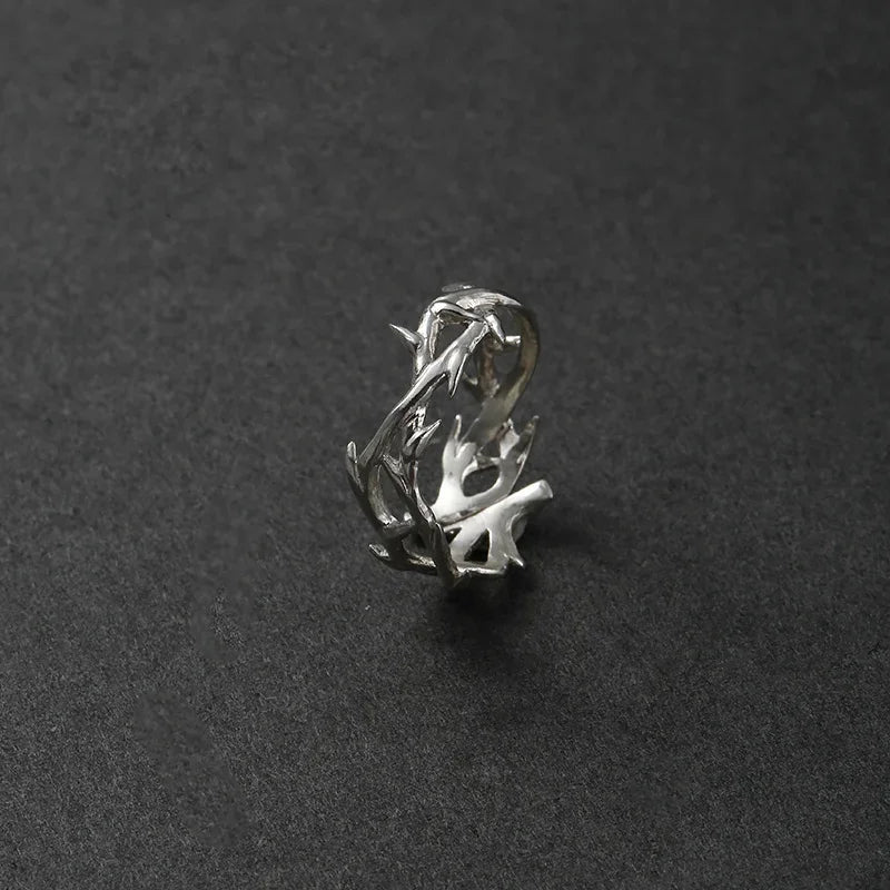 Retro Thorn Silver Ring - Oria Jewel