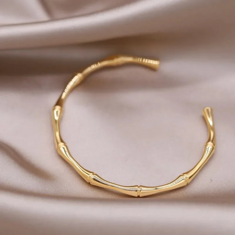 Gold X Cuff Bracelet - Oria Jewel