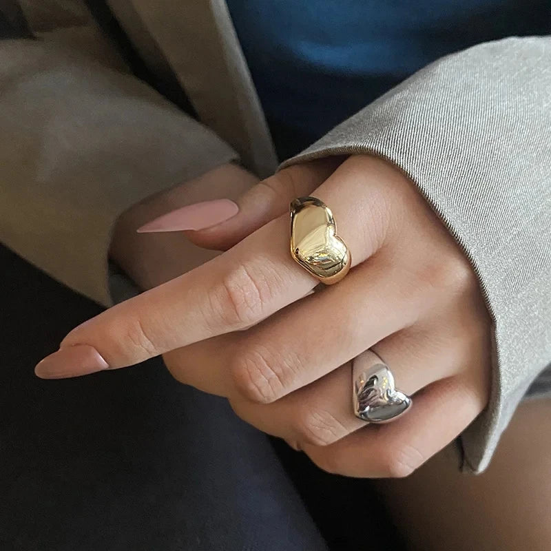 simple-heart-metal-ring - Oria Jewel