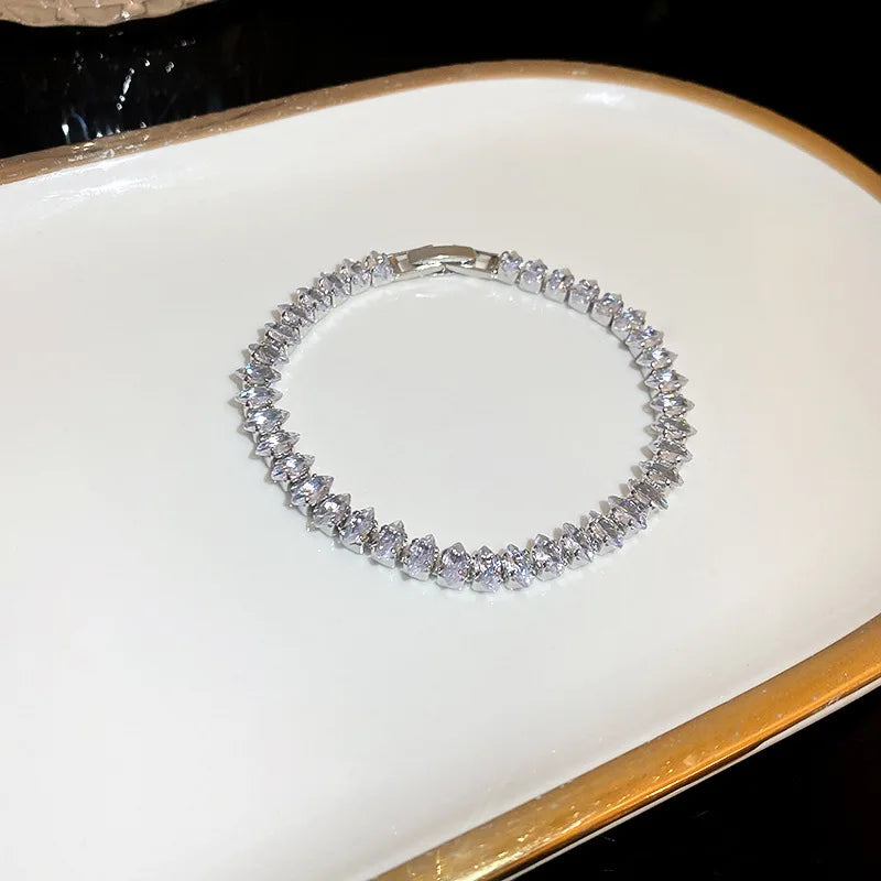 Rhinestone Charm Bracelet - Oria Jewel