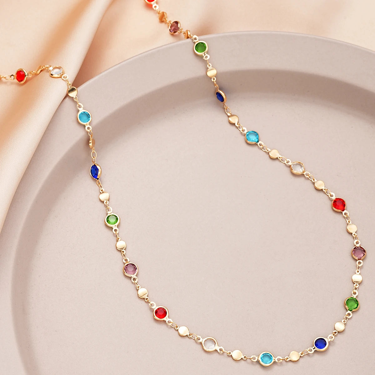 Boho Crystal Y Necklace - Oria Jewel