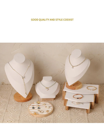 PU Model Bust Show Exhibitor Jewelry Display Necklace Pendants Mannequin Stand Earrings Organizer Ring Bracelet Storage Stand - Oria Jewel