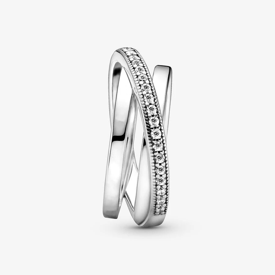 925 Sterling Silver Crossover Ring – Elegant Wedding & Engagement Jewelry - Oria Jewel