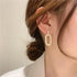 Rhinestone Double Hoop Earrings - Oria Jewel
