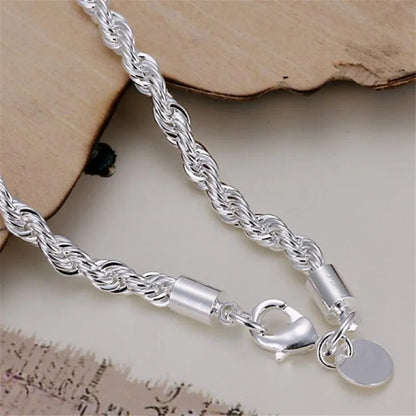 925 Sterling Silver Twisted Rope Bracelet for Men &amp; Women - Oria Jewel