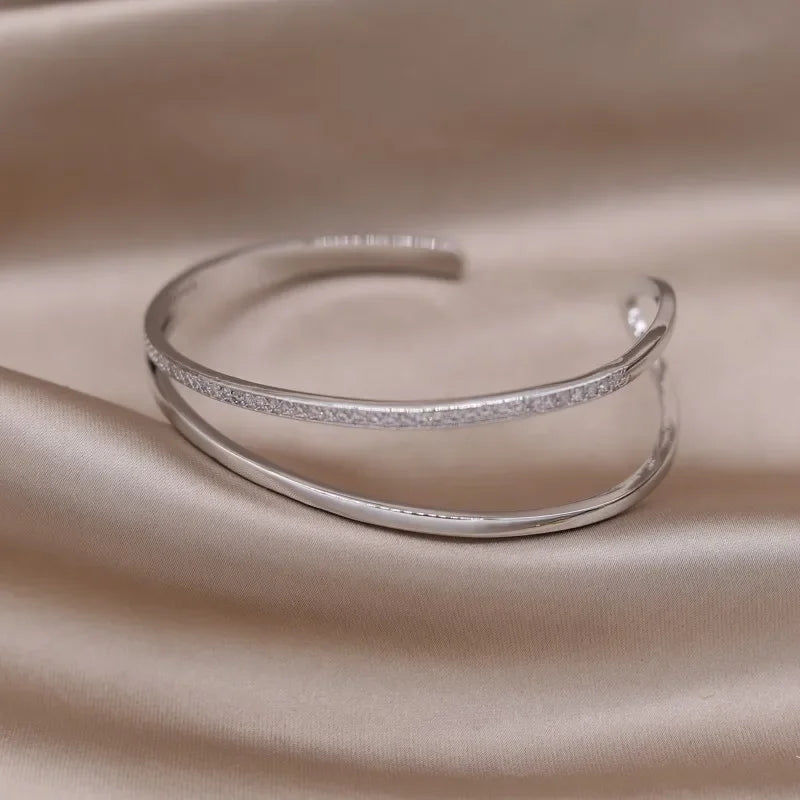 Gold X Cuff Bracelet - Oria Jewel
