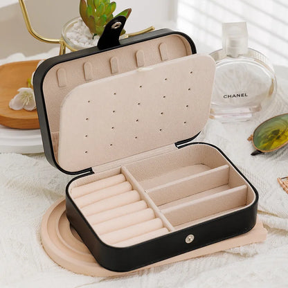 Portable Jewelry Storage Box Travel Organizer Jewelry Case Leather Storage Earrings Necklace Ring Jewelry Organizer Display - Oria Jewel