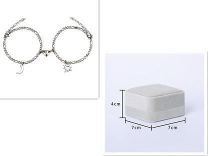 Sun &amp; Moon Magnet Couple Bracelets – Stainless Steel Jewelry Gift - Oria Jewel