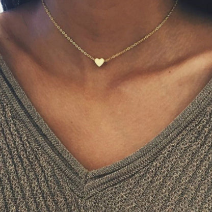 Gold Love Pendant Necklace – Double-Sided Heart Jewelry - Oria Jewel