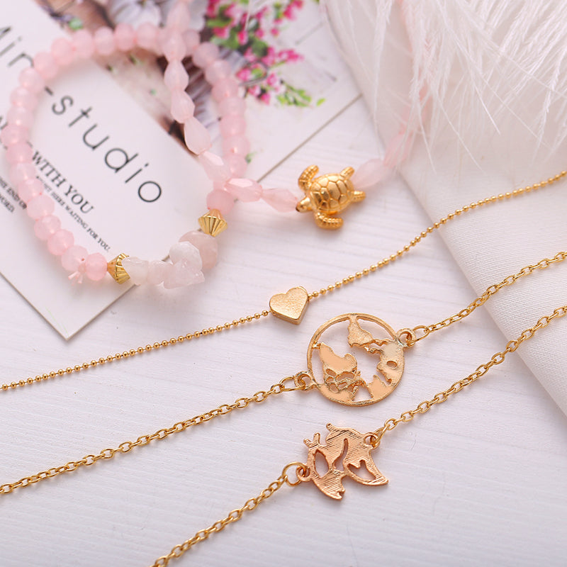 Bead Chain Bracelet &amp; Anklet Set – Stylish Jewelry for Women - Oria Jewel