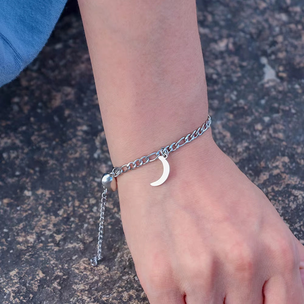 Sun &amp; Moon Magnet Couple Bracelets – Stainless Steel Jewelry Gift - Oria Jewel