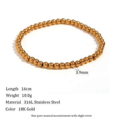 Vintage 18K Gold Plated Bead Bracelet – Stainless Steel Jewelry - Oria Jewel