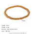 Delicate 3.9mm gold beaded stretch bracelet in 18K gold-plated 316L stainless steel shown on a white background with size and length details, perfect for everyday stacking style | Oria Jewel