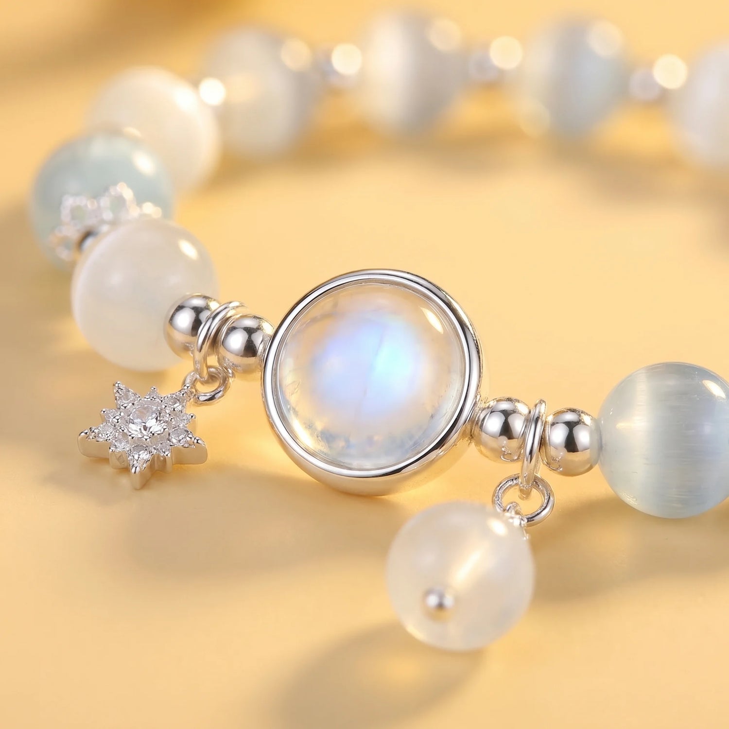 Moonstone Glow Charm Bracelet