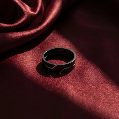 Wide Black Band Ring