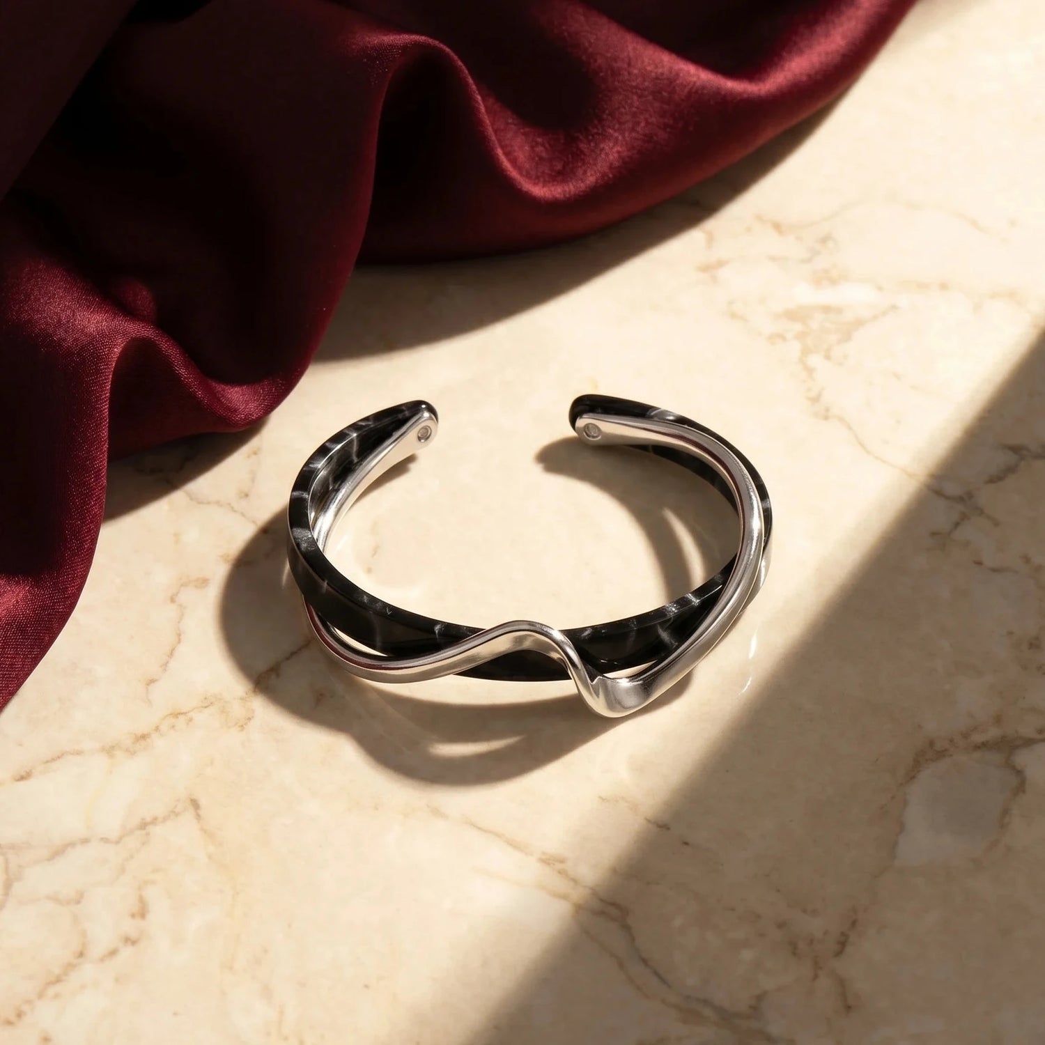Rosette Twist Cuff Bracelet