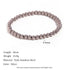 Close product image of a 4.9mm Silver Beaded Stretch Bracelet on a white background with measurements and stainless steel material details, highlighting its smooth, reflective round beads | Oria Jewel